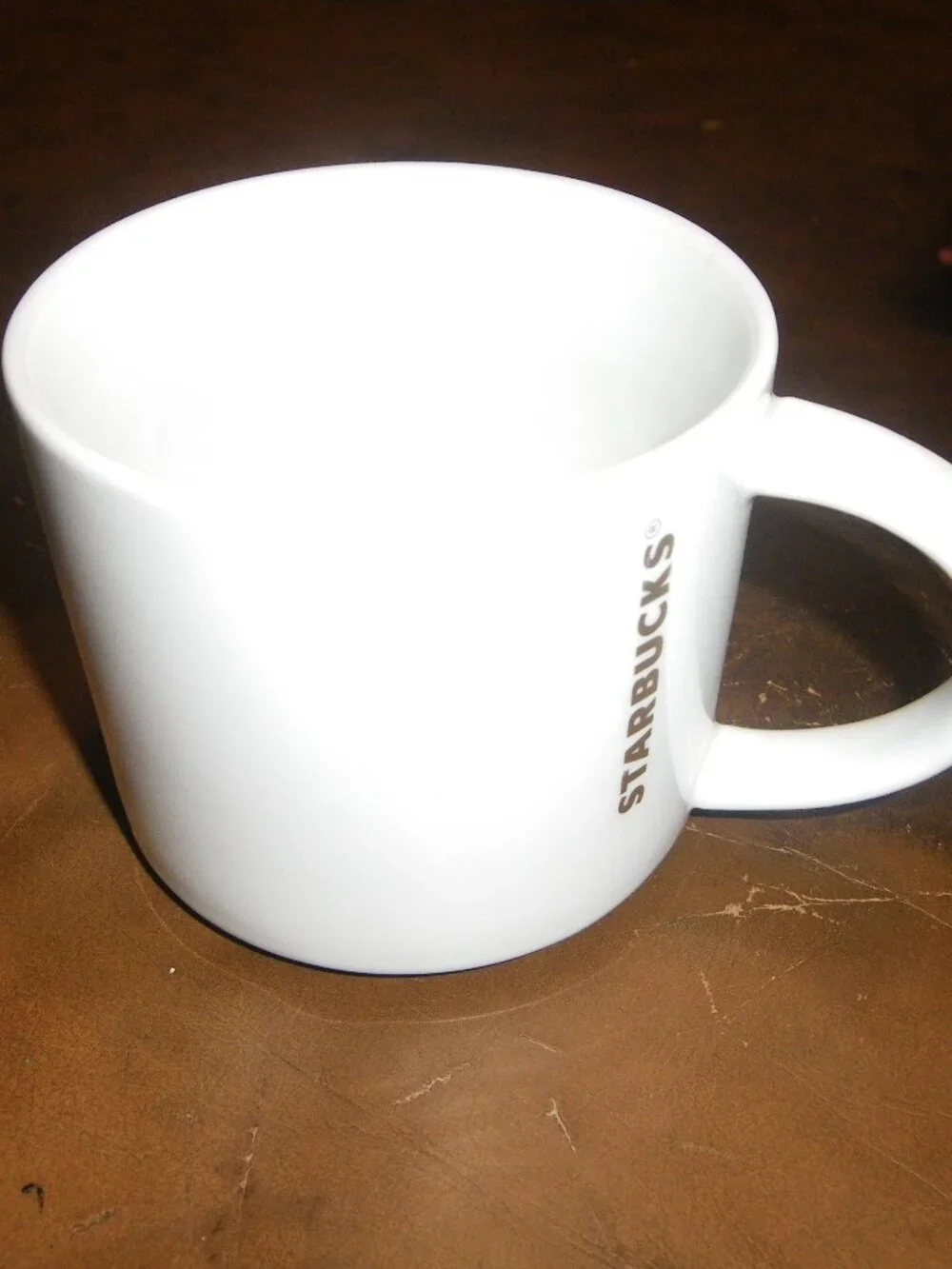 2012 Starbucks 16 oz. Coffee Mug Classic White Red Rim Bottom Gold Lettering
